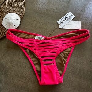 Beach Bunny Hot Pink Strappy skimpy Bikini Bottom